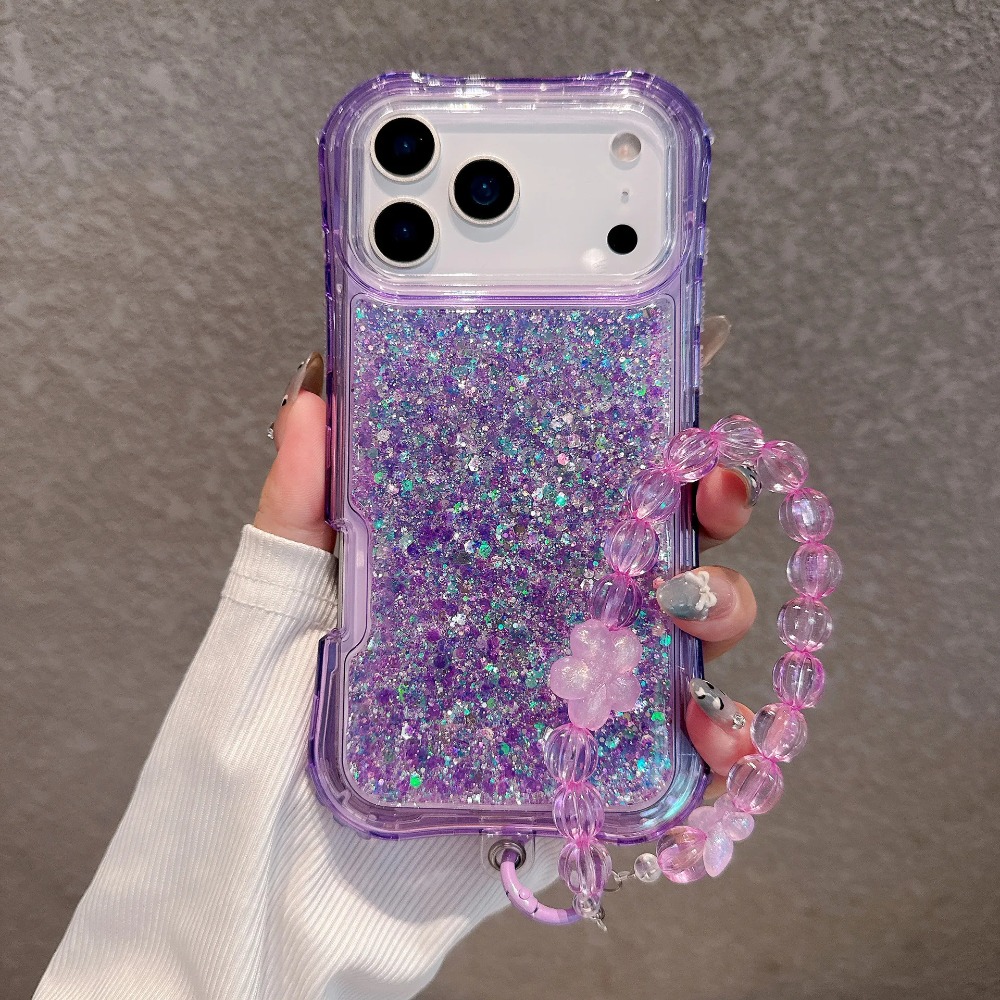 Resin Craft Material - Coque transparente de luxe avec chaîne