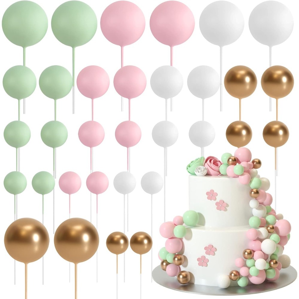 Gold Foil Flakes - 20 pièces, boules de gâteau d'anniversaire