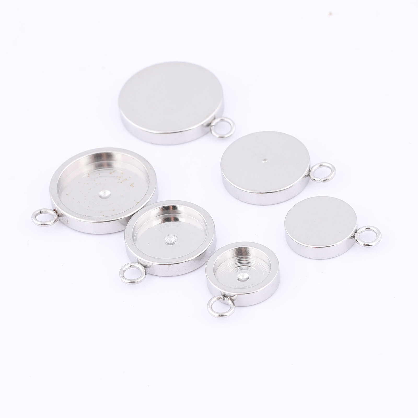Cabochon rond en acier inoxyda - Bezels Set Pendant avis et prix